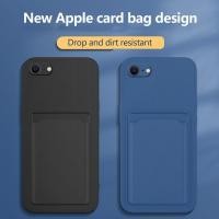 ราคา ซิลิโคนหรูหราผู้ถือบัตรกระเป๋าสตางค์สําหรับ Apple iPhone 16e SE 2025 SE4 SE2 SE3 iPhone 8 7 กันกระแทกเคสโทรศัพท์ช่องเสียบการ์ดฝาครอบ (29227263349)