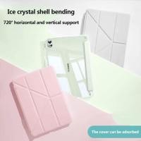 ราคา Transprent อะคริลิคแท็บเล็ตสําหรับ Samsung Galaxy Tab S6 Lite 2024 S8 Plus S7Plus 12 4 S10 S9 FE Plus S7 A8 A9 8 7 Y พับฝาครอบป้องกันพร้อมที่ใส่ดินสอ (26923328617)