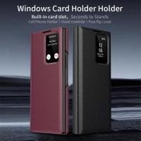 ราคา สมาร์ทฟรีรับสายกระเป๋าสตางค์สําหรับ Samsung Galaxy Z พับ 7 6 5 4 3 2 Fold7 Fold6 Fold5 Fold4 Fold3 Fold2 5G หนังหรูหรา Sleep Wake up View ฝาครอบหน้าต่าง (28039166652)