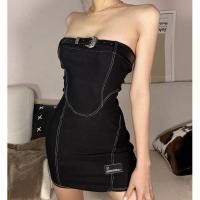 ราคา เกาะอก เกาะอกยีนส์ Sisjuly 欧美时尚辣妹抹胸牛仔裙女 กระโปรงวันพีซฟิกเกอร์ Slim Fit ที่เข้ากันทุกชุด (51903096723)