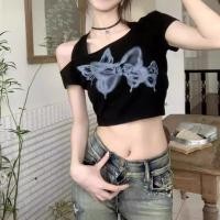 ราคา เสื้อยืดแขนสั้น เปิดไหล่ เอวลอย เข้ารูปเซ็กซี่ แฟชั่นฤดูร้อน สไตล์เกาหลี สําหรับผู้หญิง (52752368883)
