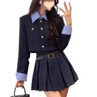 ราคา พร้อมสต็อก สูทผู้หญิงสไตล์เกาหลีสูทแจ็คเก็ต กระโปรง เตรียมใจ สไตล์สูทชุดเล็กฤดูใบไม้ร่วงฤดูหนาวออกแบบสไตล์ใหม่สไตล์สั้นชาแนลแจ็คเก็ตเอวสูงจีบกระโปรงสองชิ้นชุดอินเทรนด์อารมณ์แ (43726829504)