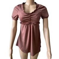 ราคา Hibiscus เสื้อยืดแขนสั้น คอวี ประดับลูกปัด แฟชั่นฤดูร้อน เสื้อผ้าสาวอวบ (27893841243)