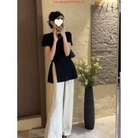 ราคา Thealner AN291 เดรสดำทูโทนแขนสั้นจีบรอบ (53203253125)