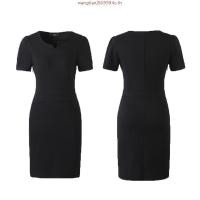 ราคา เดรสใส่ทำงาน สาวไซส์อวบ อก 42 44 46 48 ชุดตัดเย็บจากทางร้าน คอบัวดำเปเป้ (56603092812)