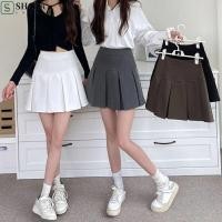 ราคา SHCER จีบมินิกระโปรงเอวสูงสีทึบ A line JK กระโปรงสั้น แฟชั่นชุดสั้น Y2k ง่าย Preppy สไตล์กระโปรงสาว (57952367331)