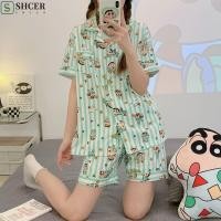 ราคา ชเซอร์ ชุดนอนเครยอนชินจัง น่ารักบางการ์ตูนชุดนอนชุด สบายแขนสั้นหลวมกางเกงสองชิ้นชุดนอนฤดูร้อน (57752845030)