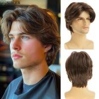 ราคา ชเซอร์ วิกผมสังเคราะห์คอสเพลย์วิกผมสําหรับผู้ชาย ธรรมชาติกลางส่วนชายหยักวิกผม ผมปลอมสมจริงปุย ผมปลอม สั้นสีน้ําตาลผมฮาโลวีน (55752185803)