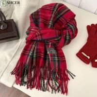 ราคา สสส ผ้าพันคอขนสัตว์ลายสก๊อต หวานปีใหม่ฤดูหนาวถักผ้าพันคอ ข้นพู่สีทึบตุ๊กตาสีแดงยาวผ้าคลุมไหล่นักเรียน (52353247164)