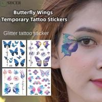 ราคา SHCER สติ๊กเกอร์รอยสักผีเสื้อเครื่องมือความงามแต่งหน้า Glitter ผีเสื้อ Body Art Face ต้นขาปีกสักปลอม (52351988422)
