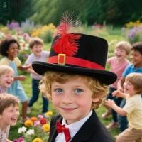 ราคา ชเซอร์ ทหารเสือเครื่องแต่งกายหมวก วินเทจสีดํานักมายากลหมวกวันหยุดเครื่องแต่งกายหมวก ไนท์คลับหมวกด้านบนการแสดงบนเวทีด้วยขนนกเด็กคอสเพลย์หมวกผู้ชายผู้หญิง ยู นิสซ์ (52003053279)