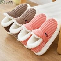 ราคา SHCER Warm Ankles Plush รองเท้าแตะ Plush Cozy สไลด์ตัวอักษรฤดูหนาวรองเท้าแตะในร่ม แฟชั่น Fluffy Anti Slip ทนทานนุ่มรองเท้าแตะผู้ชาย ผู้หญิง (50302834471)