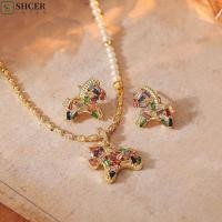 ราคา ชเซอร์ ต่างหูม้าสร้อยคอ ทองแดง พลอยเทียม ปีใหม่เครื่องประดับม้าชุด หรูหราโชคดีแฟชั่นน่ารักวินเทจเพทายต่างหูสร้อยคอปีใหม่ (45352859084)