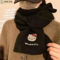 ราคา สสส ผ้าพันคอ Hello Kitty การ์ตูนอะนิเมะผ้าพันคอขนสัตว์ ผ้าคลุมไหล่ยาวถักปัก ข้น ฤดูหนาวผ้าพันคอแคชเมียร์ฤดูใบไม้ร่วงฤดูห (57702824940)