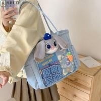 ราคา SHCER ไหล่ Ita กระเป๋า Winnie The Pooh Judy Goth กระเป๋าถือโปร่งใส กระเป๋าสะพายข้างผ้า PVC ความจุขนาดใหญ่ Y2K อะนิเมะกระเป๋าผู้หญิง (54202966926)