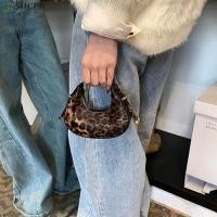 ราคา SHCER เสือดาวพิมพ์มือถือกระเป๋า Y2K กระเป๋าถือ Mini Hobo กระเป๋า หรูหราสไตล์เกาหลีกระเป๋าสะพายขนาดเล็ก PU กระเป๋าถือหนังหญิง (44902003331)