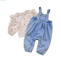 ราคา เสื้อผ้าเด็กแรกเกิด ชุดเด็กผู้หญิงเสื้อแขนยาวลายดอกไม้พร้อมจั๊มสูทยีนส์ชุดสองชิ้น 0 2 ปี (50751018754)