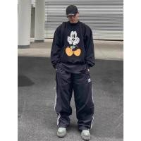 ราคา Vintage มิคกี้ สีดํา หลวม เสื้อวอร์ม Saint คอกลมสําหรับผู้ชาย เสื้อแจ็คเก็ตคู่รักหลวม (40276911523)