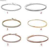 ราคา สร้อยข้อมือเงินแท้ 925 สีโรสโกลด์ สร้อยข้อมือเทนนิสระยิบระยับ (44752867553)