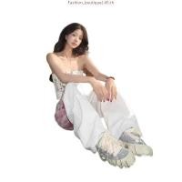 ราคา กางเกงยีนส์สีขาวพิมพ์ลาย 3D ทรงขากว้าง สไตล์แฟชั่นอเมริกัน (42527161212)