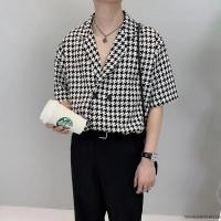 ราคา เกาหลีสบายๆเสื้อลายสก๊อตแขนสั้น พอดีหลวม สไตล์ย้อนยุค เสื้อ ลาย สก๊อต ผู้ชาย แฟชั่นฤดูร้อน พร้อมส่ง M 3XL (45353777960)