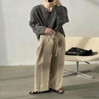 ราคา ผู้ชายสีทึบแขนยาวเสื้อยืดคอกลมหลวม Bottoming เสื้อแฟชั่นฤดูร้อนลำลองแนวโน้มคู่แขนยาว (45052590220)