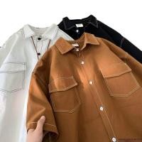 ราคา เสื้อเชิ้ตแขนสั้นลําลอง สไตล์เกาหลี เรโทร สําหรับผู้ชาย (45653414134)
