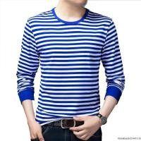 ราคา เสื้อยืดคอกลม แขนยาว ทรงหลวม ลายทาง สีฟ้า และสีขาว เข้ากับทุกการแต่งกาย แฟชั่นฤดูใบไม้ผลิ และฤดูร้อน สําหรับผู้ชาย (45451546680)