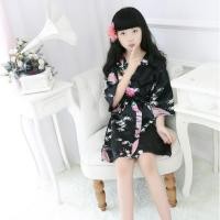 ราคา ชุดคลุมนอนเด็กเสื้อคลุมอาบน้ําชุดนอนผ้าไหมซาตินลายนกยูงสําหรับเด็ก (50603634804)