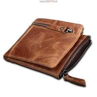 ราคา กระเป๋าสตางค์ใบสั้นหนังแท้แบบมีซิปสำหรับผู้ชาย (46002452920)