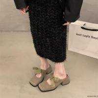 ราคา UABRAV รองเท้าโลฟเฟอร์ ส้นสูง ประดับโบว์ แฟชั่นแฟรี่ สไตล์ฝรั่งเศสเรโทร ขนาด 35 40 (50903184733)