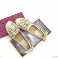 ราคา ในสต็อก Tory Burch รองเท้าชาวประมงของแท้ Maisie TB รองเท้าทอ (57352252136)