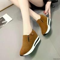 ราคา Ready Stock ส่งไวมีเก็บเงินปลายทางรองเท้าผ้าใบเสริมส้นสูงรวม 3 นิ้วหน้า1นิ้ว (48653451254)