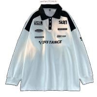 ราคา เสื้อโปโลแขนยาวสำหรับผู้ชาย สไตล์ย้อนยุคอเมริกัน แบบสวมสบายในอากาศเย็น ออกแบบเหมือนหมวกเกาหลี พับและปรับแต่งได้ (45353769112)