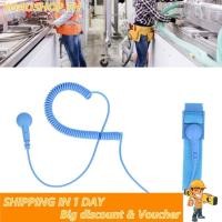 ราคา yoaushop สายรัดข้อมือ ESD แบบใช้ซ้ำได้พร้อมสายดินปรับความยาวได้สร้อยข้อมือป้องกันไฟฟ้าสถิตย์สำหรับอุปกรณ์อิเล็กทรอนิกส์ สีน้ำเงิน (47003472358)