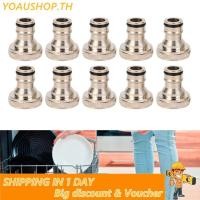 ราคา Yoaushop Yoaushop Eujgoov 10 ชิ้นเครื่องล้างจานก๊อกน้ำชุดอะแดปเตอร์ Snap On สายเชื่อมต่อทองเหลืองชุบสังกะสีสำหรับ Home Dorm Hotel (40227177240)