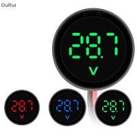 ราคา B C พ ย DC 4 100V LED Digital Display Round Two wire Voltmeter DC Digital Car Volt Detector Tester Monitor Pane th (43976656533)