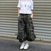 ราคา กางเกงคาร์โก้ลายทหาร กางเกงขากว้าง 7ส่วน กระเป๋าข้าง ผ้ายีนส์ สไตล์วินเทจ ใส่เท่ๆ 010163 (45602067348)