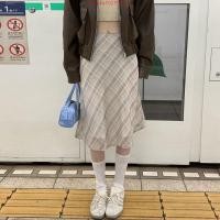 ราคา กระโปรงทรงเอแบบบางลายสก๊อตโบว์หวานกระโปรงฤดูร้อนแบบใหม่ย้อนยุคสาวฮอต (51903539681)