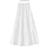 ราคา YISOF กระโปรงยาว ลูกไม้ เอวสม็อค เอวยืด ทรงA กระโปรง ระบาย แฟชั่น สไตล์เกาหลี ใส่สบาย ลำลอง ผู้หญิง (50903767393)