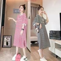 ราคา ชุดเดรสกระโปรงยาว ทรงหลวม ความยาวปานกลาง ลายทาง สไตล์เกาหลี สําหรับสตรี และนักเรียน (44701457402)