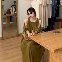 ราคา Dress Oversize ชุดแม็กซี่เดรส เปิดไหล่ แขนสั้น ทรงหลวม พลัสไซซ์ เซ็กซี่ รับน้ําหนักได้ 150 กก สีดํา แฟชั่นฤดูร้อน สําหรับผู้หญิง (48052585930)