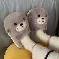 ราคา XIXITIAO รองเท้าแตะผ้าฝ้ายน่ารักการ์ตูน Sea Lion นักเรียนผู้ชายผู้หญิงฤดูหนาวที่อบอุ่นห้องนอนตกแต่งบ้าน (43916732810)