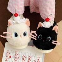 ราคา XIXITIAO รองเท้าแตะผ้าฝ้าย Furry Blue Eyed ลูกแมวฤดูหนาว Warm แฟชั่นหญิงตกแต่งบ้าน (49350180097)