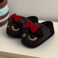 ราคา XIXITIAO รองเท้าแตะผ้าฝ้ายหนาSoled Little Black Cat Casual สุภาพสตรีฤดูหนาวสบาย Home Keep Warm (43925894717)