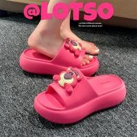 ราคา XIXITIAO รองเท้าแตะหมีสตรอเบอร์รี่น่ารักรองเท้าแตะฤดูร้อนหนาSoledเพิ่มความสูงรองเท้าแตะผู้หญิงลําลอง (44202398842)