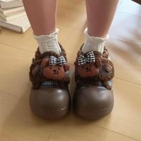 ราคา XIXITIAO รองเท้าผ้าฝ้ายหนา Soled หมีน่ารักสุภาพสตรีฤดูหนาวสไตล์ใหม่แฟชั่นสบายกลางแจ้ง (42224286528)