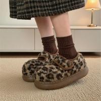 ราคา รองเท้า Mary Janes พิมพ์ลายเสือดาว สำหรับผู้หญิง ดีไซน์โซลหนา มีซับในขนแกะ อุ่นสบายสำหรับฤดูหนาว (27191708090)