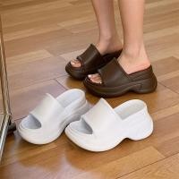 ราคา รองเท้าแตะส้นสูงสตรี ขนาดส้น 9 ซม สีทึบ สวมใส่สบายในฤดูร้อน (43268775394)