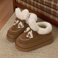 ราคา XIXITIAO Snow Boots รองเท้าบูทสั้นขนแกะหนาSoledนักเรียนสุภาพสตรีน่ารักฤดูหนาวกลางแจ้ง (40920572367)